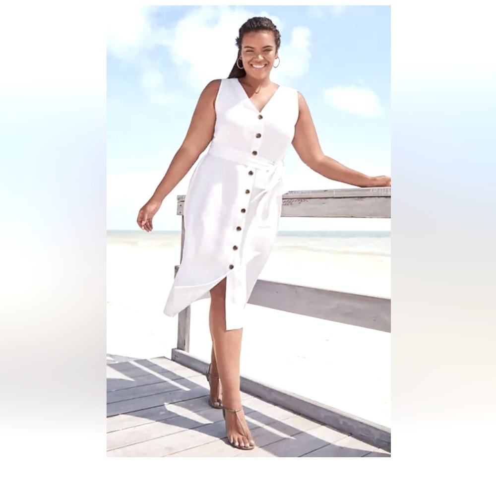 Loft white linen dress